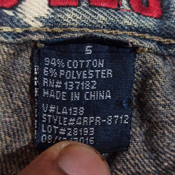 GS-115 Denim boy's Jeans Sz 5 Blue Acid Wash Distressed Ribbed Straig - Picture 5 of 8